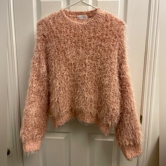 Oak + Fort | Pink Fuzzy Sweater - Picture 4 of 5